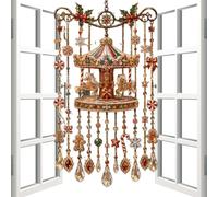Carillon à vent attrape- en acrylique 30 cm 2D Décoration de Noël | Carillon léger en acrylique 2D avec reflets de lumière arc-en-ciel pour un charme festif. Parfait pour les patios