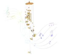 Carillon à vent, carillon à vent Love Angel Cupidon de 11 pouces avec tubes en aluminium, facile suspendre l'extérieur avec un son clair pour jardin, patios, balcons et cours dorés, carillons d'e