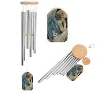 Carillon à vent commémoratif ange avec ailes bleues pour l'extérieur 52,1 cm carillon éolien pour la perte d'une mère ou d'un père bien-aimé, décoration de terrasse, jardin, porche, cadeau de