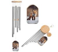 Carillon à vent commémoratif en forme de renard mignon pour l'extérieur ton profond 6 tubes en aluminium Carillon éolien de condoléances pour la perte d'une mère et d'un père bien-aimé, cadeaux