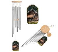 Carillon à vent commémoratif en forme d'élan pour l'extérieur 52,1 cm pour la perte d'une mère ou d'un père - Ton profond - Décoration de terrasse, jardin, porche, cadeau de condoléances pour deuil