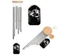Carillon à vent commémoratif pour extérieur 52,1 cm, 6 tubes en aluminium, carillon éolien de condoléances, décoration de jardin, terrasse, pelouse, cadeau de deuil pour perte d'une mère ou d'un père