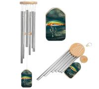 Carillon à vent commémoratif style leurre de pêche pour l'extérieur 52,1 cm carillon éolien pour la perte d'une mère ou d'un père bien-aimé Ton profond Décor patio jardin porche cadeau de condoléances