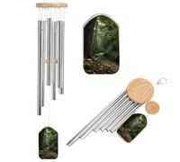Carillon à vent commémoratif vert foncé paysage nature pour l'extérieur 52,1 cm carillon éolien pour perte d'une mère ou d'un père bien-aimé Ton profond Décor Patio Jardin Porche Cadeau de