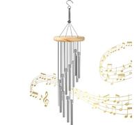 Carillon à Vent de Jardin,Carillons éoliens,Carillon a Vent Exterieur,Tube en Aluminium Bois Massif Carillons éoliens,Tubes Carillons Vent Eoliens Suspendu,pour Maison Jardin Arbre Intérieur Extérieur