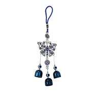 Carillon à vent de mauvais - Carillons à vent en acier avec cloches | Carillons à vent de mauvais bleu | Décoration murale de voiture pour protéger l'amulette du mal d'O