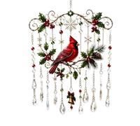 Carillon à Vent en Acrylique Peint, Attrape-lumière de Noël, Vacances (F 1) | Fenêtre festive, décor de vacances, acrylique transparent, design accrocheur, plusieurs styles