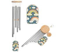 Carillon à vent en aluminium avec 6 tubes accordés pour l'extérieur 52,1 cm - Grand carillon à vent commémoratif pour créer une atmosphère zen pour terrasse, cour, porche, jardin