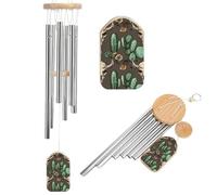 Carillon à vent en aluminium avec 6 tubes accordés - Pour l'extérieur - 52,1 cm - Pour créer une atmosphère zen pour terrasse, cour, porche, jardin