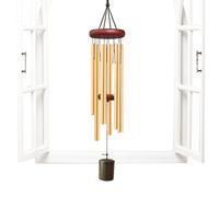 Carillon à vent en aluminium Décoration à suspendre | Ambiente Zen Carillon à vent tubes en aluminium pour femme et homme Décoration suspendue en métal d'extérieur