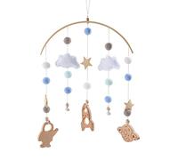 Carillon à Vent En Bois, Asudaro Style Nordique Cloche à Vent Carillons à Vent Pour Enfants Lit Suspendu Décoration étoile Carillon Ornement Carillons à Vent Mobiles-Entre 0 Et 3 Ans