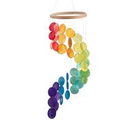 Carillon à Vent en Coquillages Colorés, Décoration Suspendue Artisanale pour Jardin, Fenêtre, Mur, Terrasse, Balcon, Intérieur et Extérieur, Maison et Jardinage