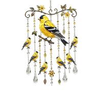 Carillon à vent en cristal à suspendre pour fenêtre, chardonneret | Attrape-soleil, arc-en-ciel, intérieur et extérieur, décoration de jardin, cadeaux, gouttes de cristal, prismes