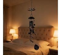 Carillon à vent en métal avec libellule papillon colibri motifs artistiques pour décoration extérieure et détente (libellule)