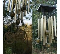 Carillon à vent extérieur avec papillon en acier inoxydable, 12 cloches tubulaires pour la sérénité du jardin