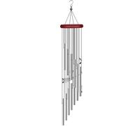 Carillon A Vent Exterieur Carillon éolien à Cloches Profondes de Style Chapelle, 6 Tubes, décoration extérieure for Jardin et Maison(Silver)