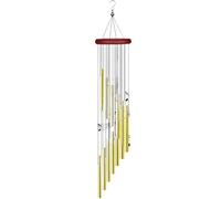 Carillon A Vent Exterieur Carillon éolien à Cloches Profondes de Style Chapelle, 6 Tubes, décoration extérieure for Jardin et Maison(Gold)