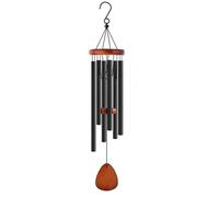 Carillon a Vent Exterieur Large Aluminium Wind Chimes Extra 37" / 26.8inch Deep Tone for Outside with Catcher Garden Decor Carillons décoratifs d'extérieur(Black,37 inch)