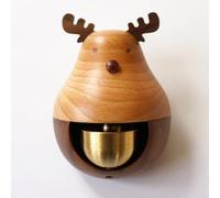 Carillon à vent japonais en forme de chat porte-bonheur avec cloche en cuivre, pendentif d'entrée en bois à ventouse pour maison, magasin, décoration dopamine, carillon d'arrivée d'invités (Le chat