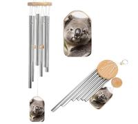 Carillon à vent Koala Bear pour extérieur de 52,1 cm - Grand carillon en aluminium avec 6 tubes accordés - Carillon commémoratif pour créer une atmosphère zen pour terrasse, cour, porche, jardin