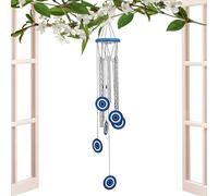 Carillon à vent mauvais œil d'extérieur - Cloches à vent pour la maison, la cour, la terrasse | Ornement bleu mauvais œil à suspendre | Carillon à vent en métal pour décoration de maison, jardin