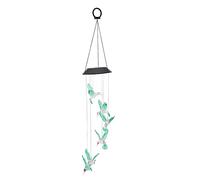 Carillon à Vent Solaire Trochilus avec lumière LED à Couleur Changeante, décoration de Jardin sans Fil pour Cour et Patio, Cloche Suspendue d’extérieur alimentée par énergie