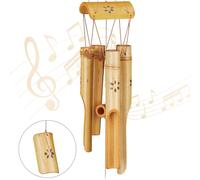 Carillon Bambou,Moulin À Vent,Son,Décoration Jardin,Bois,Feng Shui Mobile,73 Cm,Nature,Coton,Taille Unique