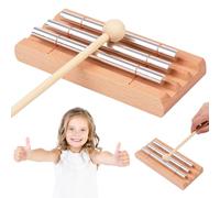 Carillon Chime - 3 tons - Carillon avec maillet en bois - Instruments de méditation avec 3 sons - Éducation musicale