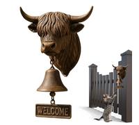 Carillon d'accueil pour Porte | Décor de pièces montées en résine en Forme de Vache | Décoration Murale extérieure - pour Maison, Jardin et Ferme, Porche, Extérieur, Femme, Homme et