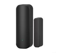 Carillon d'alarme sans fil avec capteur d'ouverture de porte et fenêtre Zigbee pour système d'alarme de sécurité domestique intelligent avec télécommande et activation vocale (noir)