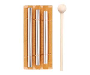 Carillon de méditation 3 tons en bois réactif | Cloche à main de pleine conscience pour prière, yoga, guérison, méditation, enseignants, salles de classe, musique orientale