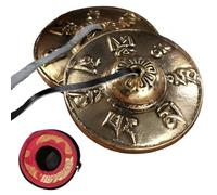 Carillon de méditation tibétain en cuivre 6 syllabes mantra 6 syllabes avec étui de protection pour yoga et guérison énergétique