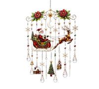 Carillon de Noël en Acrylique, Attrape-lumière, Ornement Suspendu Peint (I | Fenêtre festive, porte murale, décoration de vacances, acrylique transparent, design accrocheur, plusieurs styles