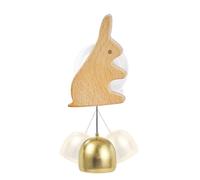 Carillon de porte en bois, cloche de porte à ventouse, décoration en bois pour petit animal en laiton, sonnette d'entrée de porte d'entrée