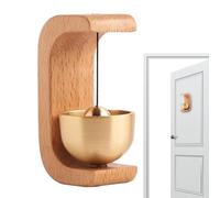 Carillon de porte en bois - Sonnette de porte en bois Ding-Dong décorative bruyante, carillon de porte en bois de hêtre | 4,5 x 3,5 x 7 cm petit carillon de porte en laiton, sonnette légère pour