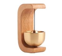 Carillon de porte magnétique - 4,5 x 3,5 x 7 cm Cloche d'entrée en bois, système sonore en laiton, montage adhésif magnétique | Cloche de bienvenue décorative pour restaurant, pendaison de crémaillère