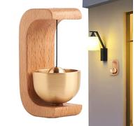 Carillon de porte magnétique - Cloche d'entrée en bois, son en laiton | Porte de sonnette décorative que vous souhaitez. L'aimant intégré et la bande double face permettent de la fixer au fer, à la