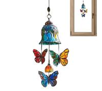 Carillon décoratif avec cadre en métal résistant aux intempéries et son apaisant - Carillon papillon flottant - pour clôture, -toit, jardin, terrasse, porche, balcon, famille, amis, petite amie