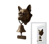 Carillon d'extérieur rustique - Cloche décorative en fonte - Sonnerie d'entrée de jardin | Figurine de tête de chien fabriquée à la main, son de style rustique vintage avec anneau fort pour cabine
