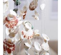 Carillon double dragon blanc ou éolien - Coquillage apaisant pour terrasse, balcon méditerranéen, coquillage apaisant pour intérieur style mélodie décoration de jardin fabriqué à la main pour l'espace