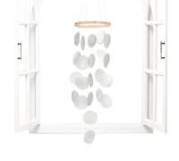 Carillon en coquillage | Carillon côtier | Sons apaisants à suspendre Décoration bohème pour l'été, la côte, la maison, le jardin, la plage, le patio, le porche
