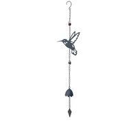 Carillon Métal Colibri - 90 cm, Son Relaxant, Anthracite, Décoration Extérieure pour Jardin ou Terrasse