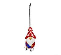 Carillon éolien à énergie solaire - Lumière LED - Décoration rebondissante à suspendre pour extérieur, terrasse, allée, 24 cm de hauteur (rouge)