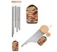 Carillon éolien à jambon pour l'extérieur - Grand carillon à vent pour extérieur - Décoration de jardin avec son mélodieux pour maman, papa, grand-mère, maison, jardin, terrasse