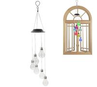 Carillon éolien à lumière solaire | Carillon éolien à énergie solaire pour extérieur | Éclairage d'ambiance étanche pour décoration extérieure, allée, jardin, cour, balcon, porche, intérieur