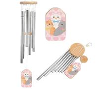 Carillon éolien à motif de chat pour l'extérieur - Grand carillon à vent d'extérieur - Décoration de jardin avec son mélodieux pour maman, papa, grand-mère, maison, jardin, terrasse