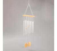 Carillon éolien à suspendre en aluminium avec douze tubes de résonance conçus pour un son doux et une présence décorative épurée (argent)