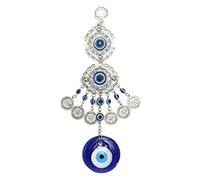 Carillon Éolien au Ton Profond Turquie Evil Eye Pendentif Dream Catcher Bleu Strass Windchimes Tenture Décor Bénédiction Protection Cadeau Terrasse