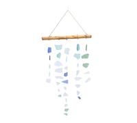 Carillon éolien, Carillon en Verre de mer et Bois fabriqué à la Main, Carillon éolien d'extérieur avec Son apaisant pour Patio, Jardin, décoration de la Maison