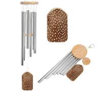 Carillon éolien commémoratif avec 6 tubes en aluminium - Motif cerf à pois - Décoration de jardin